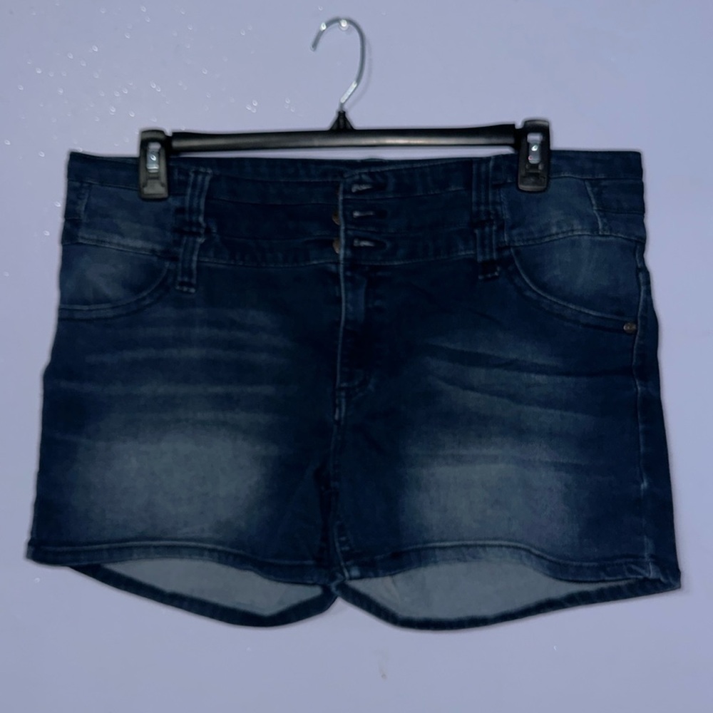 Darkwash High-rise Jean Shorts
